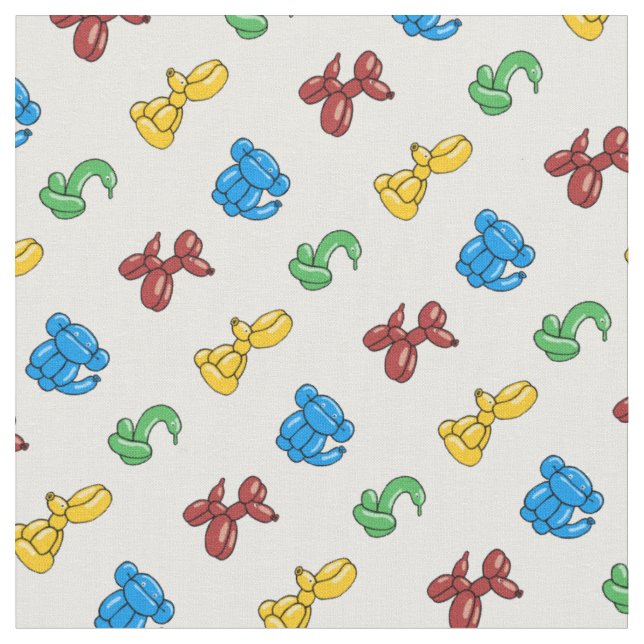 Fun, bright balloon animals design fabric (Close Up)