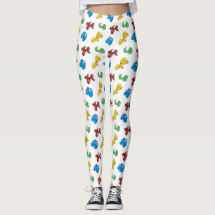 Fun, bright balloon animals design leggings