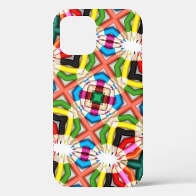 Fun Bright Coloured Pencil Kaleidoscope Pattern Ca Case-Mate iPhone Case (Back)