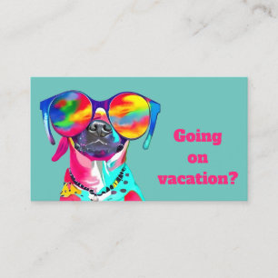 Fun Bright Colourful Dog Custom Pet Sitter Business Card