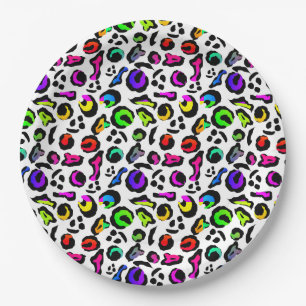 Fun Bright Colourful Modern Party Pattern Paper Plate