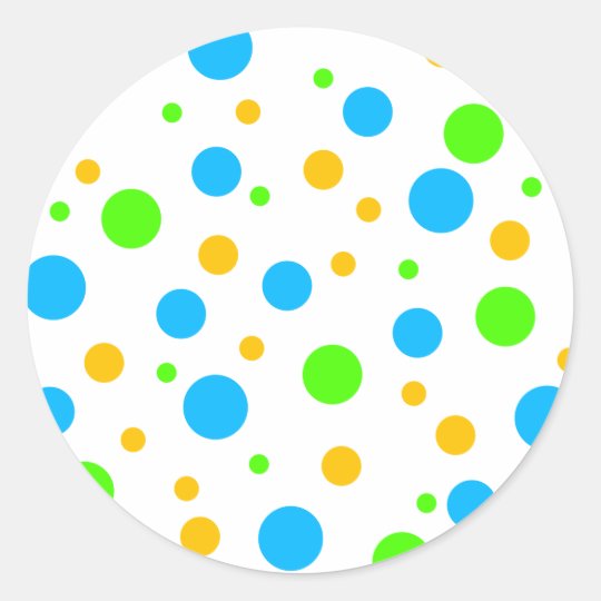 Fun Bright Dots Classic Round Sticker