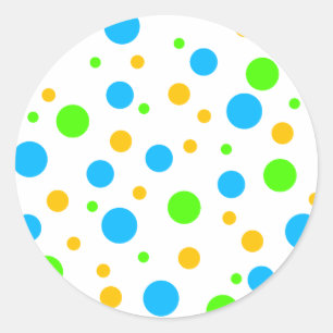 Fun Bright Dots Classic Round Sticker