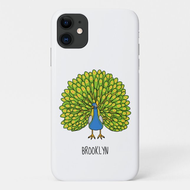 Fun bright peacock bird illustration Case-Mate iPhone case (Back)