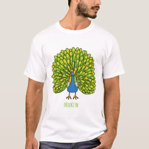 Fun bright peacock bird illustration T-Shirt