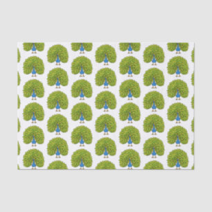 Fun bright peacock bird illustration tissue paper