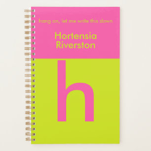 Fun Bright Personalized Custom Monogram Planner