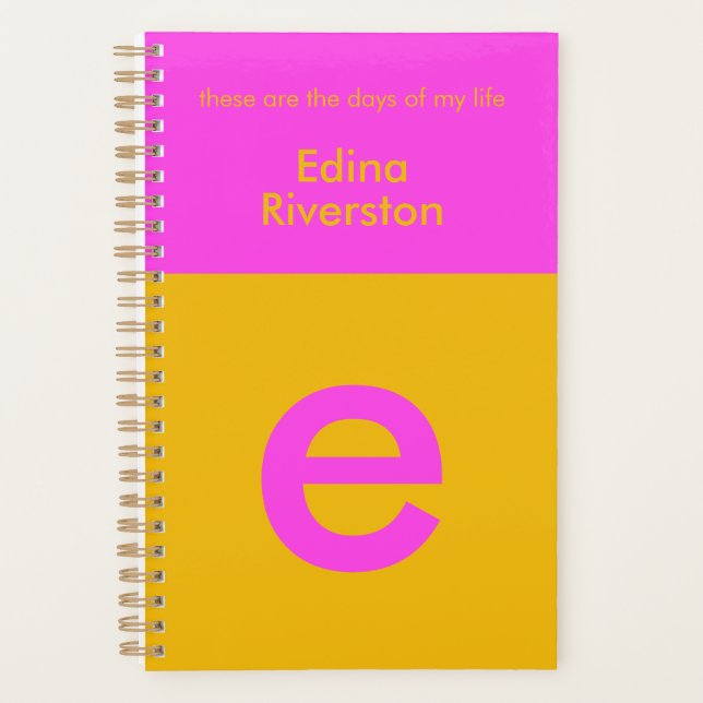 Fun Bright Personalized Planner Custom Monogram (Front)