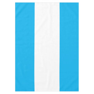Fun Bright Sky Blue White Wide Nautical Stripes Tablecloth