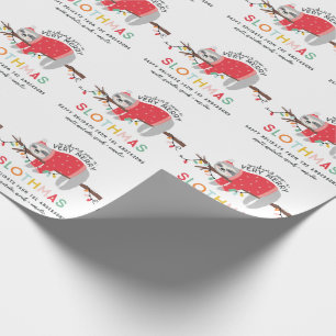 Fun bright Sloth christmas Wrapping Paper