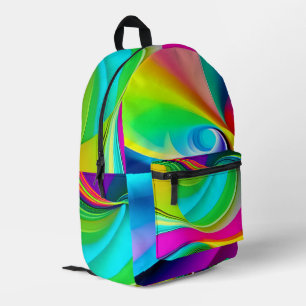 Fun Bright Swirls Printed Backpack