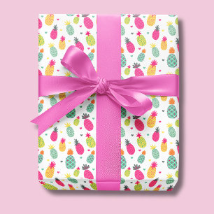 Fun Bright Tropical Pineapple Wrapping Paper