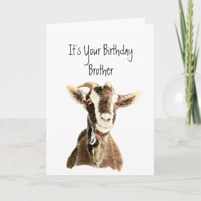 Fun Brother Birthday Over the Hill, Old Goat Card (Front)