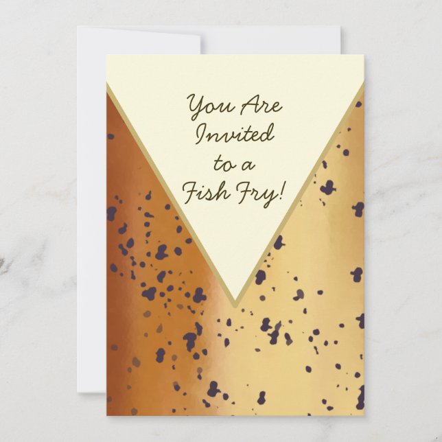 Fun Brown Trout Pattern Modern Fish Fry Invitation (Front)
