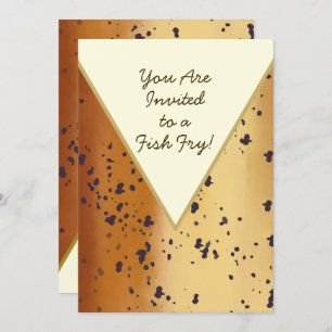Fun Brown Trout Pattern Modern Fish Fry Invitation