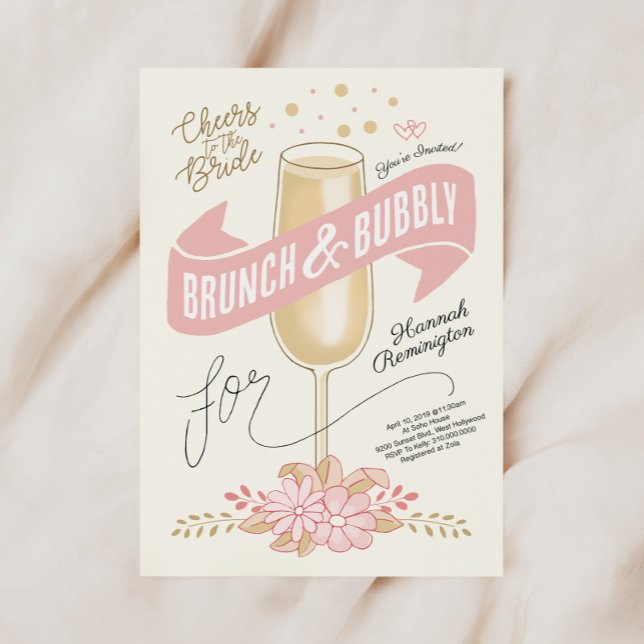 Fun Brunch and Bubbly Bridal Shower Invitation (Creator Uploaded)
