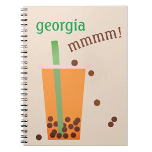 Fun Bubble Tea/Boba Tea Personnalisé Nom Carnet