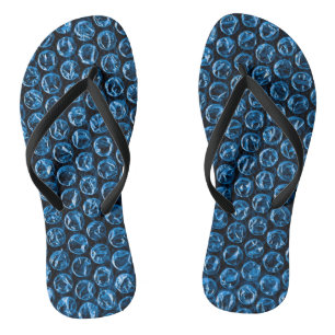 FUN Bubble Wrap Blue Flip Flops