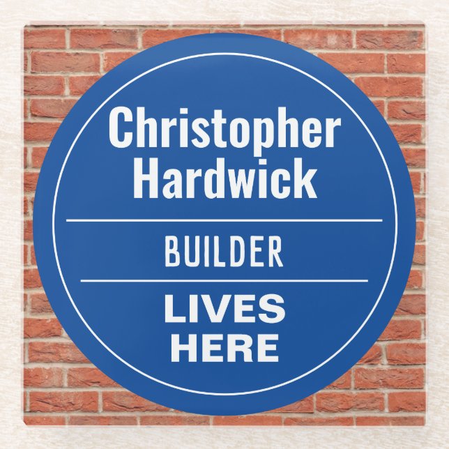 Fun Builder Wall Plaque Style Glass Coaster (Front)