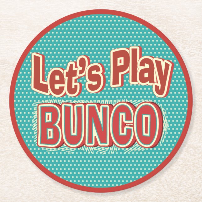 Fun Bunco Coaster - Let's Play Bunco (Front)