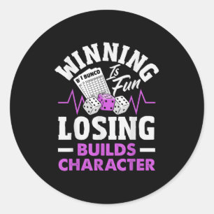 Fun Bunco Dice Game Fan Heartbeat For Bunco Bash G Classic Round Sticker
