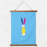 Fun Bunny Wall Art Nursery Kids Customizable name