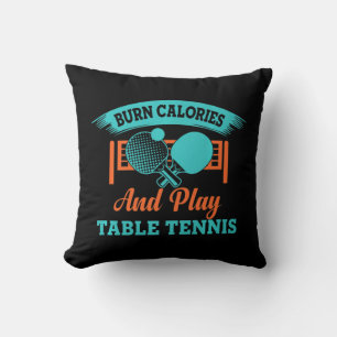 Fun Burn Calories And Play Table Tennis Game Ping  Throw Pillow