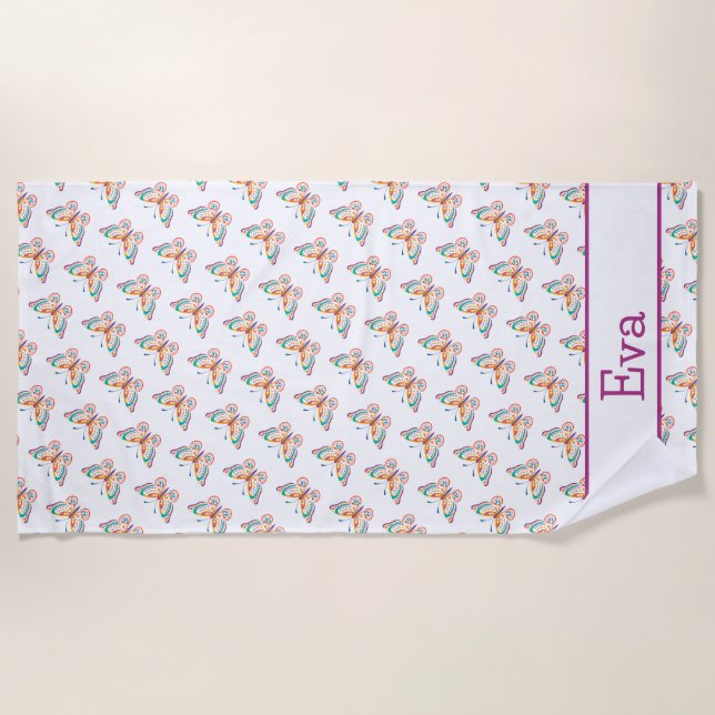 Fun Butterfly Beach Towel (Front)