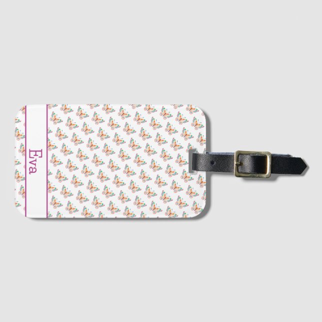 Fun Butterfly Luggage Tag (Front Horizontal)