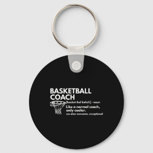 Fun Bysketbyll Coach Definition Coaching Gift Keychain