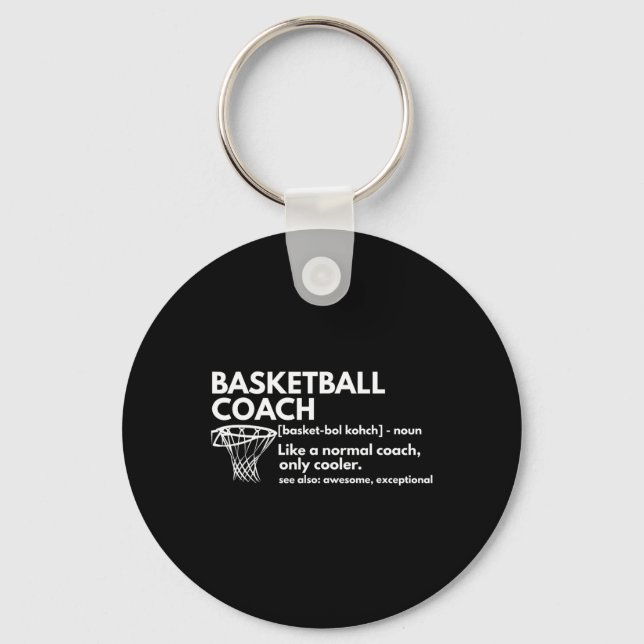 Fun Bysketbyll Coach Definition Coaching Gift  Keychain (Front)