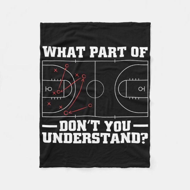 Fun Bysketbyll Coach For Men Women Tactic Diagram  Fleece Blanket (Front)