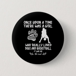 Fun Bysketbyll For Teen Girls Who Loves Dogs  2 Inch Round Button