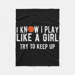 Fun Bysketbyll Play Like A Girl Bbyll Fleece Blanket