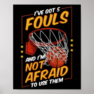 Fun Bysketbyll Player 5 Fouls Defence Fouling Out Poster