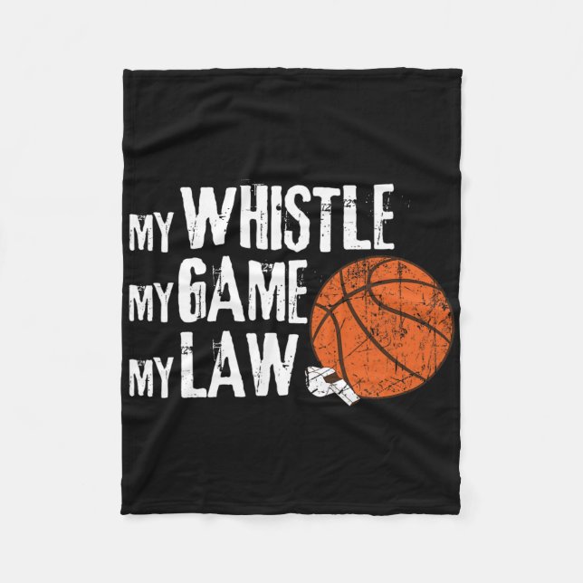 Fun Bysketbyll Ref Hoops - Bysketbyll Referee 1  Fleece Blanket (Front)