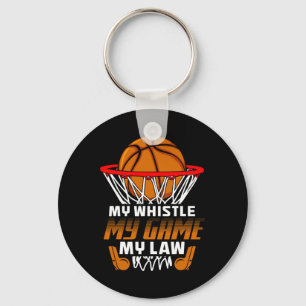 Fun Bysketbyll Referee Quotes Gift I Hoops Ref Keychain