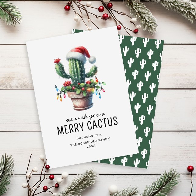 Fun Cactus Cartes de fin de année de Noël (Créateur téléchargé)