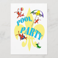 Fun Cajun Crawfish Pool Party Invitation