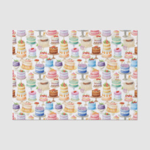 Fun cake party tiled pattern tissue paper