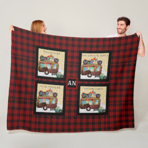 Fun Camping Camper Trailer Trash QUOTES Monogram Fleece Blanket