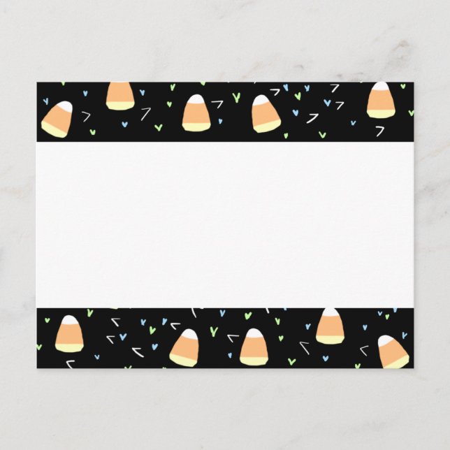 Fun Candy Corn Border Announcement Postcard (Front)