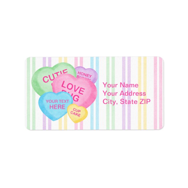 Fun Candy Hearts Label (Front)