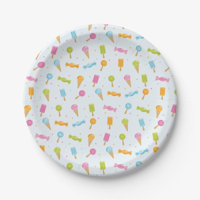 Fun Candy Pattern Paper Plate (Front)