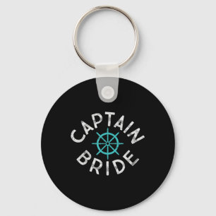 Fun Captain Bride Nautical Wedding Matching Groom  Keychain