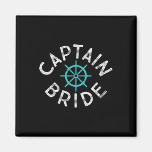 Fun Captain Bride Nautical Wedding Matching Groom  Magnet