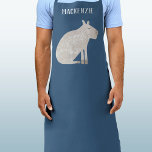 Fun Capybara Personalized Apron<br><div class="desc">A fun watercolor capybara on a teal green background for animal and wildlife lovers. Original art by Nic Squirrell. Change or remove the name to personalize.</div>