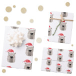 Fun Capybara Santa Hat Christmas Wrapping Paper Sheet<br><div class="desc">A fun watercolor painting of a cute Capybara wearing a Christmas Santa hat.</div>