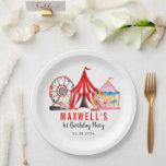 Fun Carnival Circus Festival Show Kids Birthday Paper Plate<br><div class="desc">Modern Circus Carnival Festival Show Kid Birthday Sticker</div>
