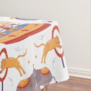 Fun Carnival Kids' Birthday Circus Pattern Clown Tablecloth